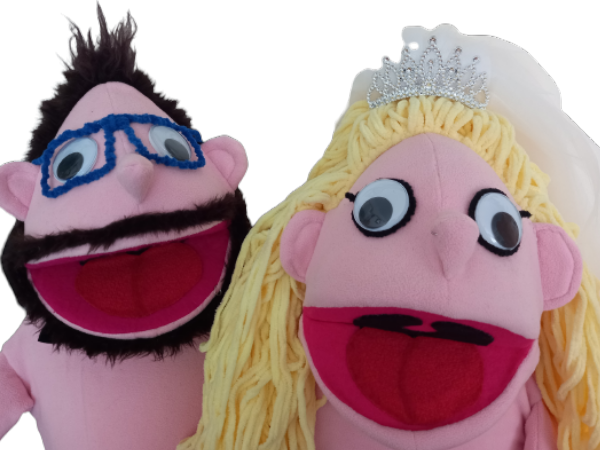 Bride & Groom Puppet Pair